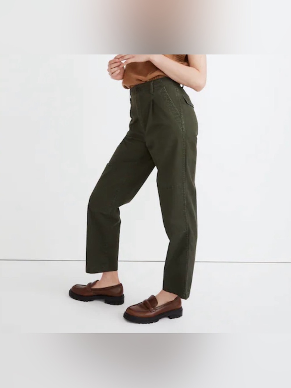 Madewell The Perfect Vintage Straight Pant in Dark Forest Wash: Pleated Edition - Picture 2 of 12